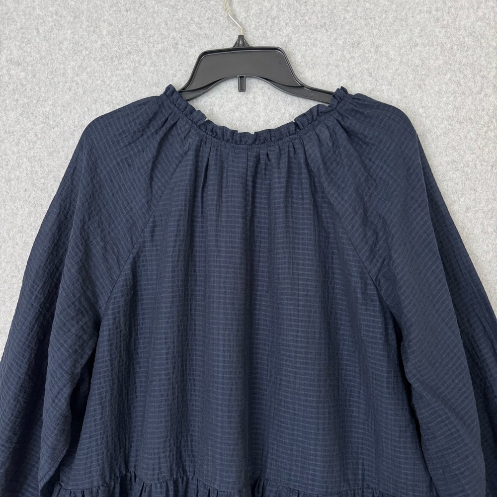 Old Navy Womens Dress Size 2X Blue Tiered Boho V Neck Long Sleeves Flowy NWT - Picture 7 of 15